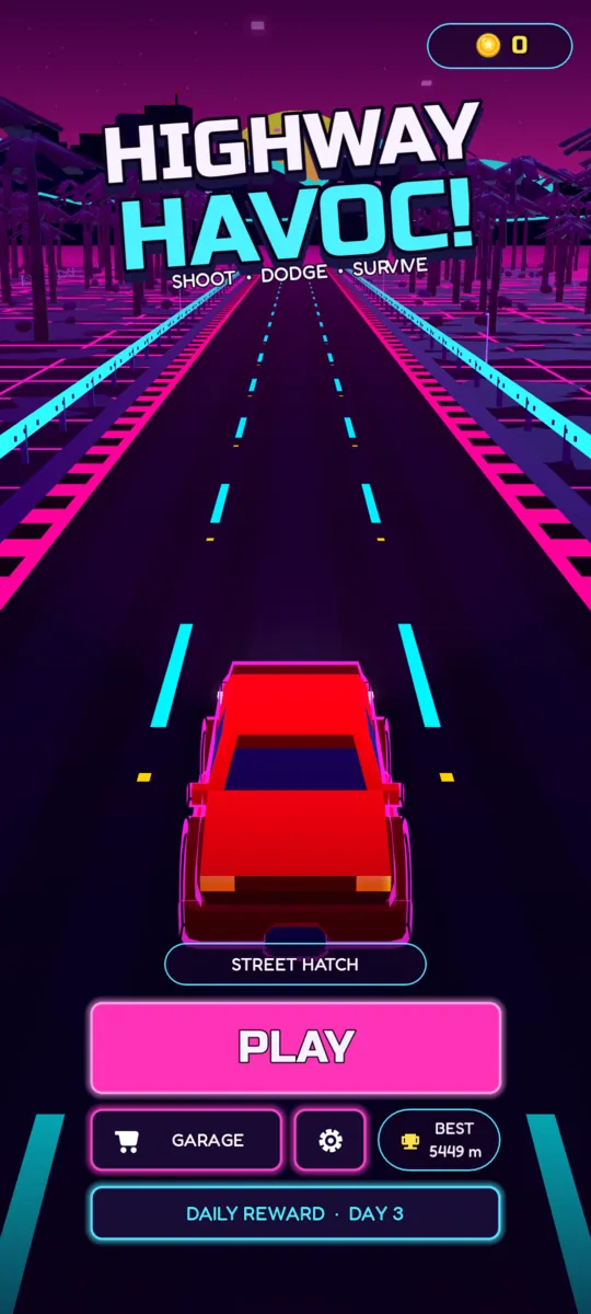 Neon Nights main menu